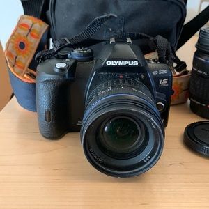 Olympus camera with extra lens and bag